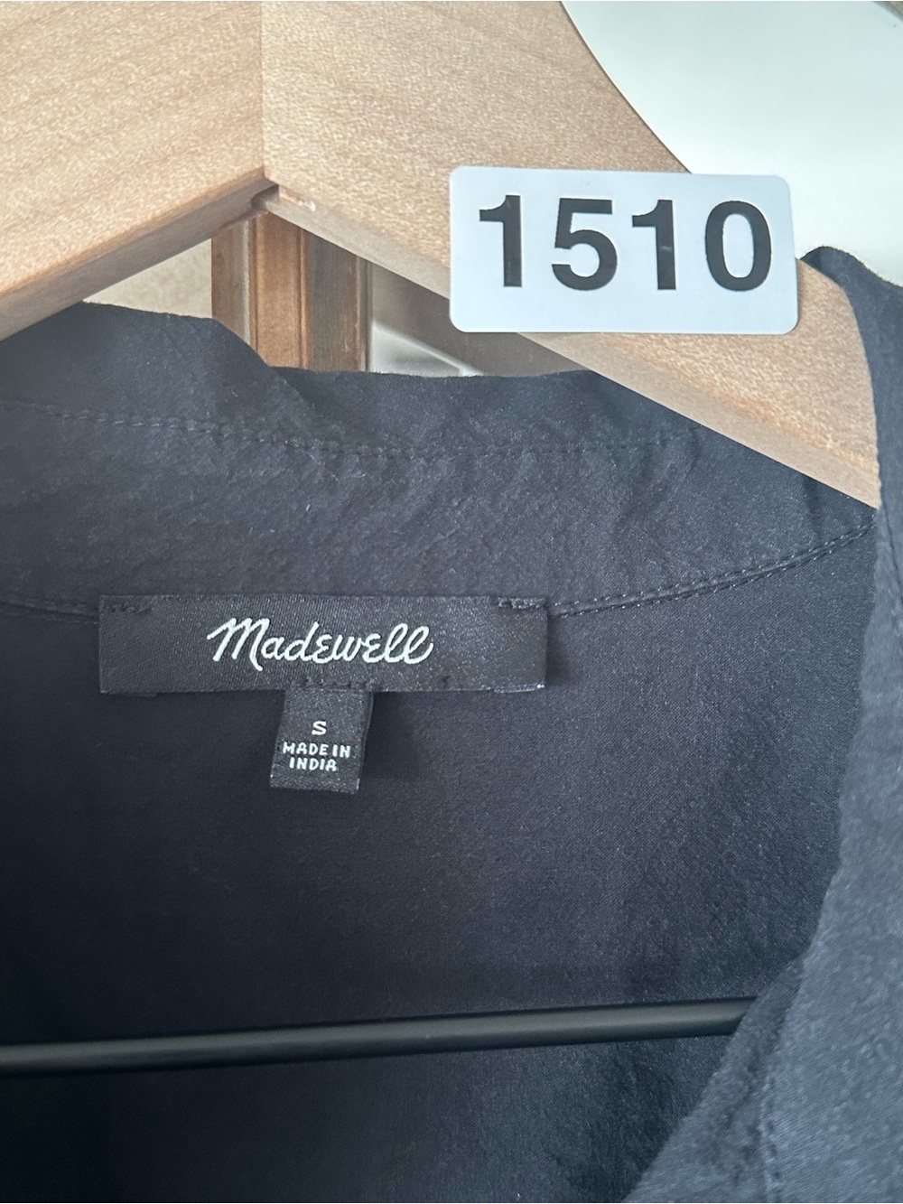 Madewell Black Short Sleeve Button Front Popover Tunic Shirt Size Small - Picture 5 of 8